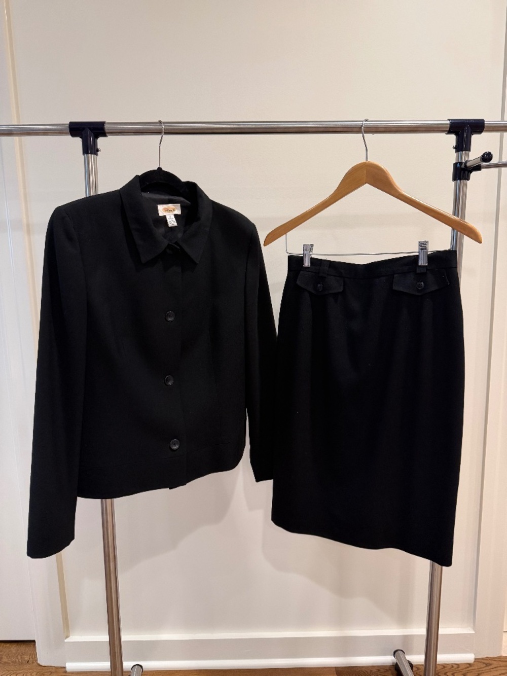 Talbots Black Wool Suit Set (Size 8)